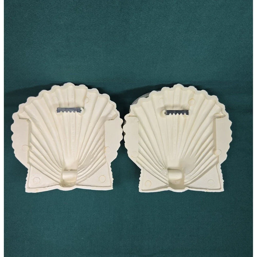 NEW NOS Vintage HOMCO Seashell Towel Ring Bath Kitchen Ivory 1986 Coastal Beach